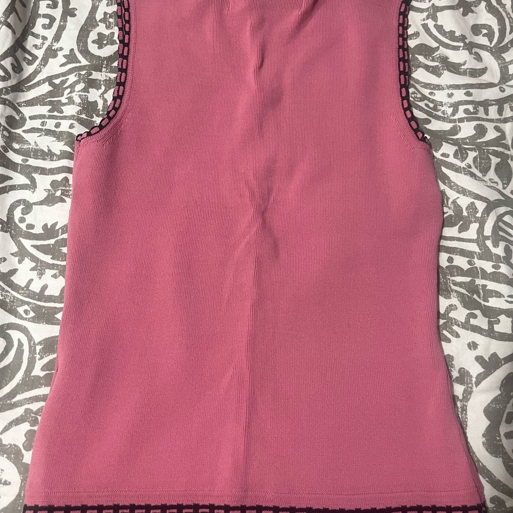 Pink Embroidered Sleeveless Top - Picture 2 of 3